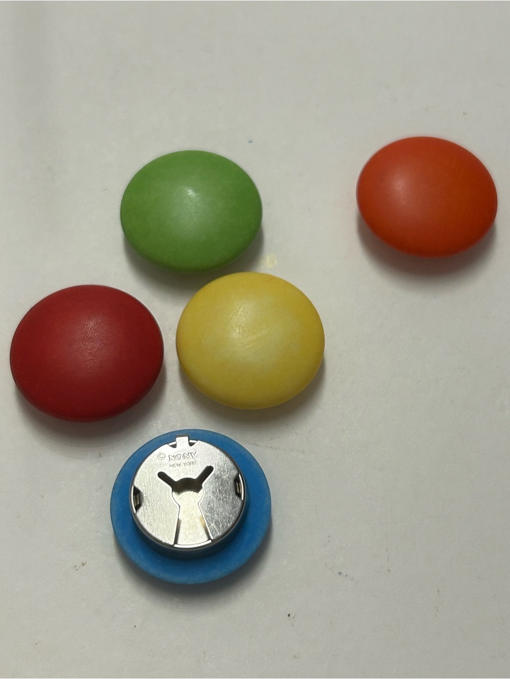 Vintage Multicolor Round Button Covers Set of 5 by Nony New